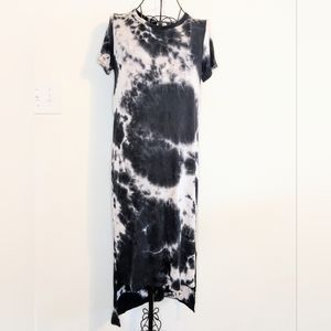 Caution to the Wind Tie Dye Midi Jersey Knit Dress Small